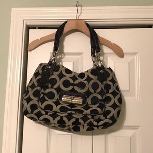 Coach Monogram Black/Gray Canvas Purse